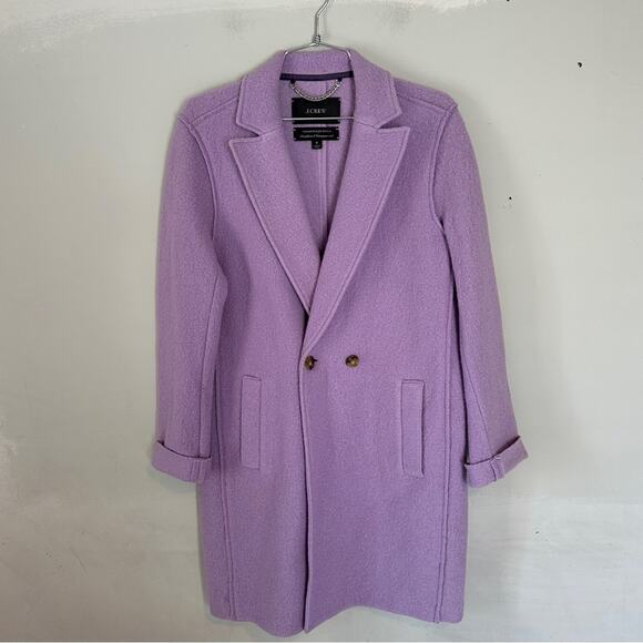 J.Crew  Daphne Topcoat Boiled Wool Jacket Coat 6 Purple Lavender - Picture 2 of 12